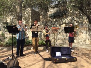 Aesthetic, busking on the streets of San Antonio during TMEA 2016