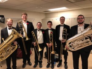 The UMN Wind Ensemble bones and tubas